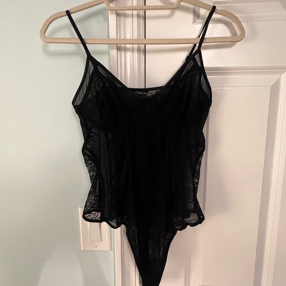Guess Black Lace Bodysuit